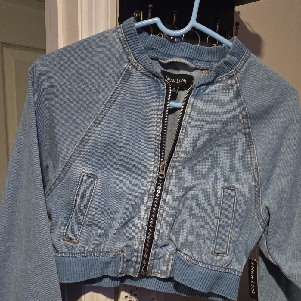 New Look Sky Blue Cropped Denim Jacket
